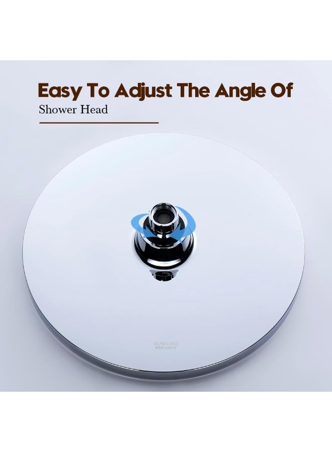 Luxury 10-Inch Round Rainfall Shower Head, Large 254mm Overhead Showerhead with 264 Anti-Clog Nozzles, High Pressure Micro-Droplet Technology, Adjustable Swivel Joint, Easy Tool-Free InstallationLuxury 10-Inch Round Rainfall Shower Head, Large 254mm Overhead Showerhead with 264 Anti-Clog Nozzles, High Pressure Micro-Droplet Technology, Adjustable Swivel Joint, Easy Tool-Free Installation - Image 2